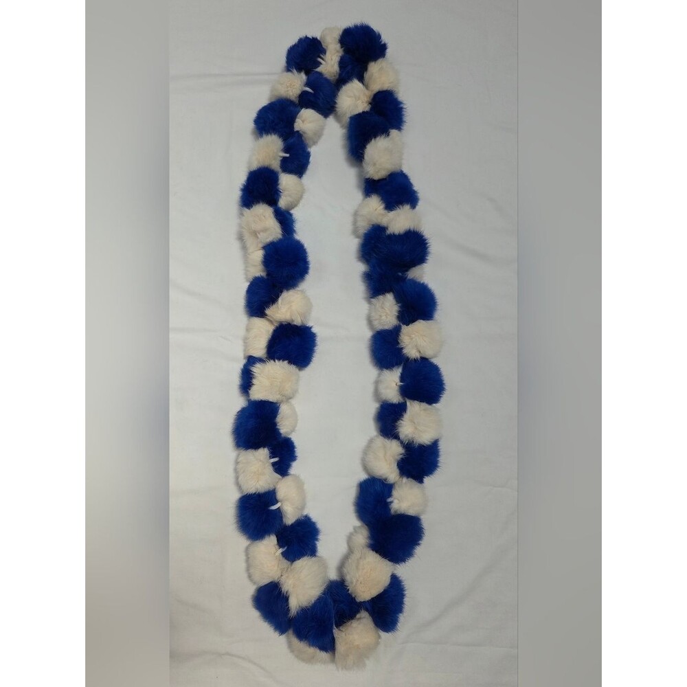 Cejon Rabbit Fur Pom Pom Infinity Scarf